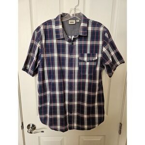 Vans Off The Wall Men's Plaid Short Sleeve 100% Cotton Shirt, Size Med.